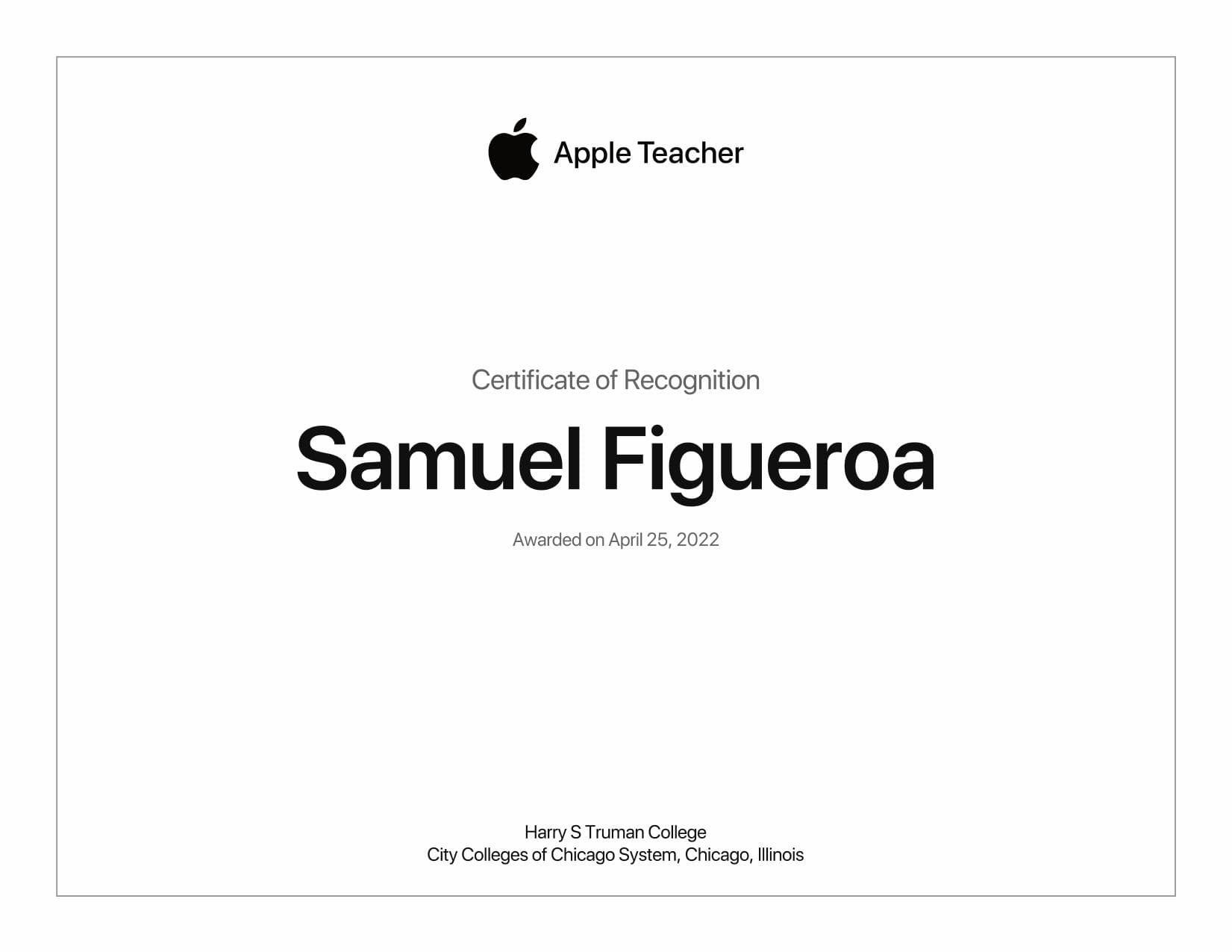Apple Teacher Certification